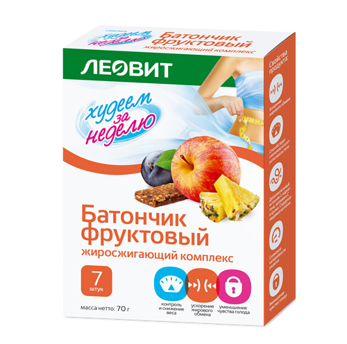 Изображение товара Батончик фруктовый Жиросжигающий комплекс, 7 шт. Батончик фруктовый Жиросжигающий комплекс, 7 шт. фотография