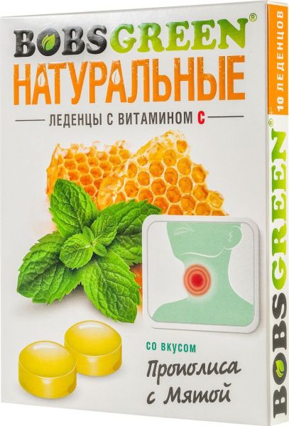 Изображение товара Бобс Грин леденцы (прополис и мята), 32 г Бобс Грин леденцы (прополис и мята), 32 г фотография